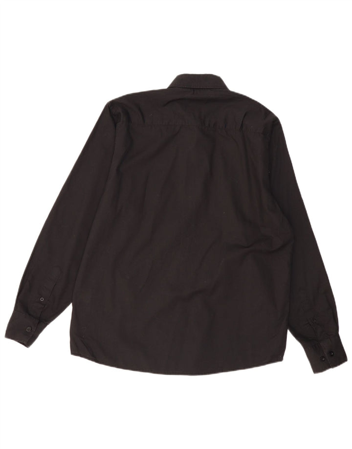 Pierre Cardin Mens Shirt Medium Black Polyester