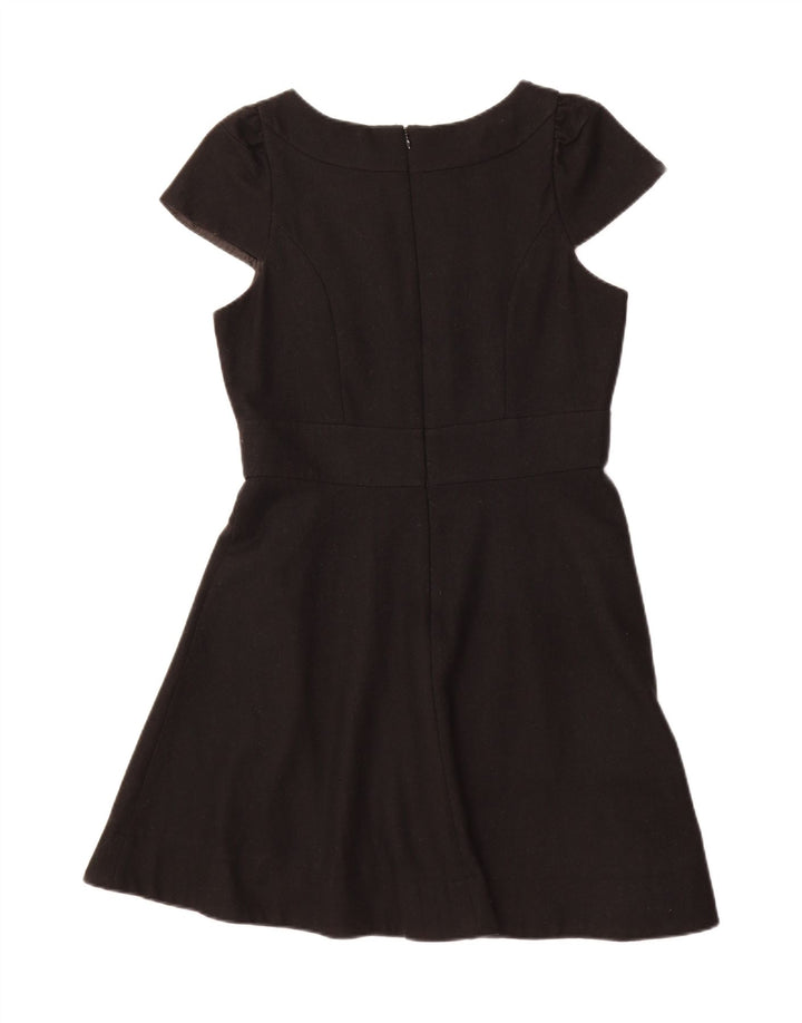 WAREHOUSE Womens A-Line Dress UK 14 Medium Black Wool