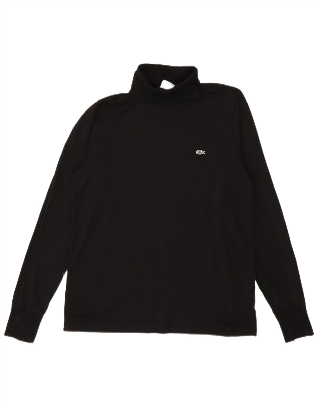 Top Lacoste da uomo vestibilità regolare manica lunga taglia 4 cotone nero medio