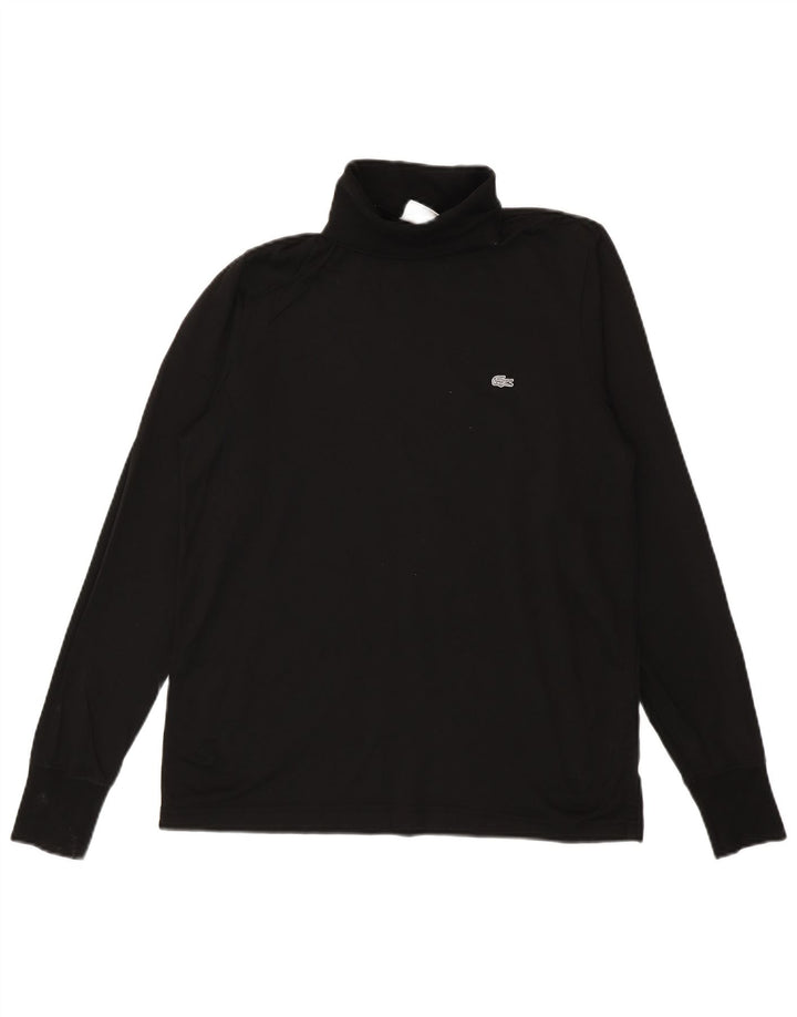 Top Lacoste da uomo vestibilità regolare manica lunga taglia 4 cotone nero medio