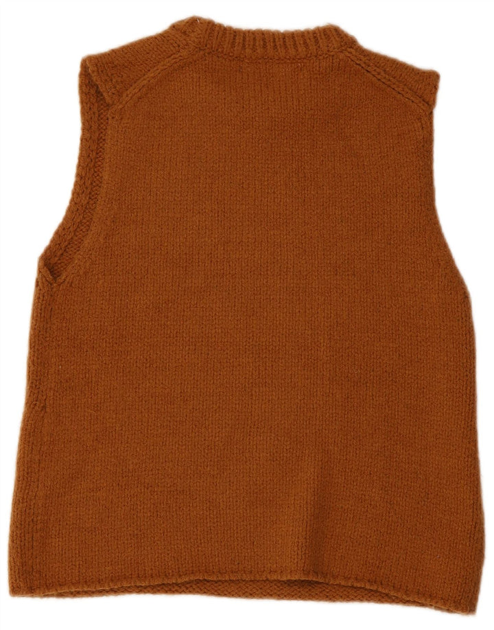 Zara Womens Vest Tank Top UK 12 Medium Brown Acrylic