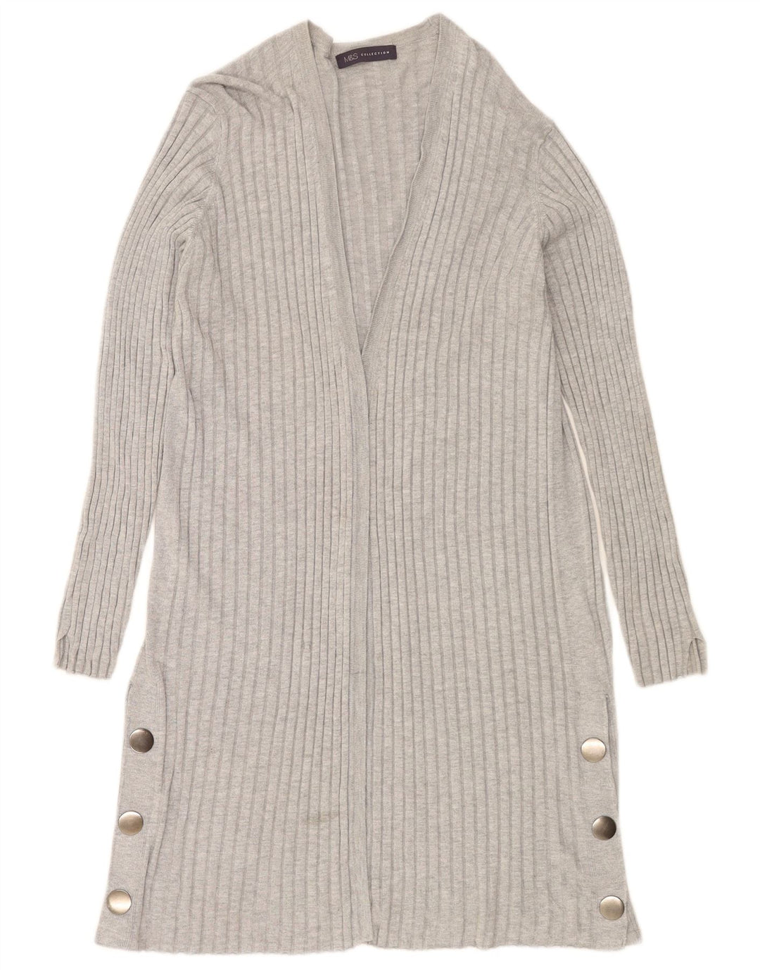 Marks & Spencer Damen Longline-Cardigan-Pullover UK 14 Mittelgrau
