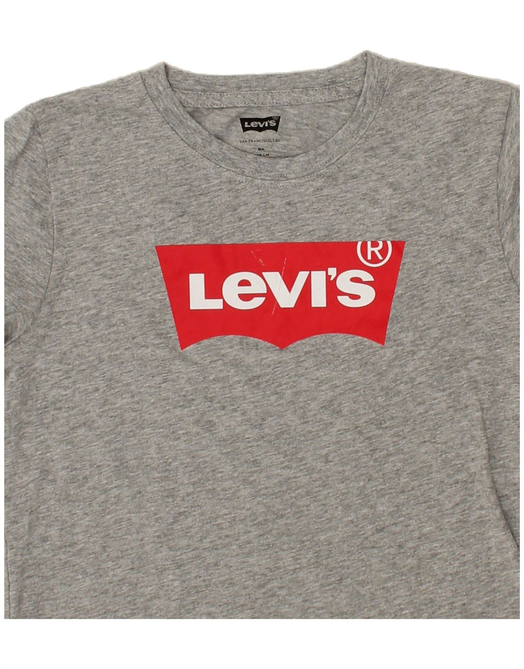 LEVI'S Boys Graphic Top Long Sleeve 7-8 Years Grey Cotton Vintage Levi's and Second-Hand Levi's from Messina Hembry 