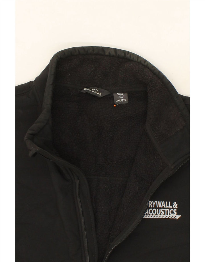 EDDIE BAUER Mens Graphic Windbreaker Jacket UK 44 2XL Black Polyester Vintage Eddie Bauer and Second-Hand Eddie Bauer from Messina Hembry 