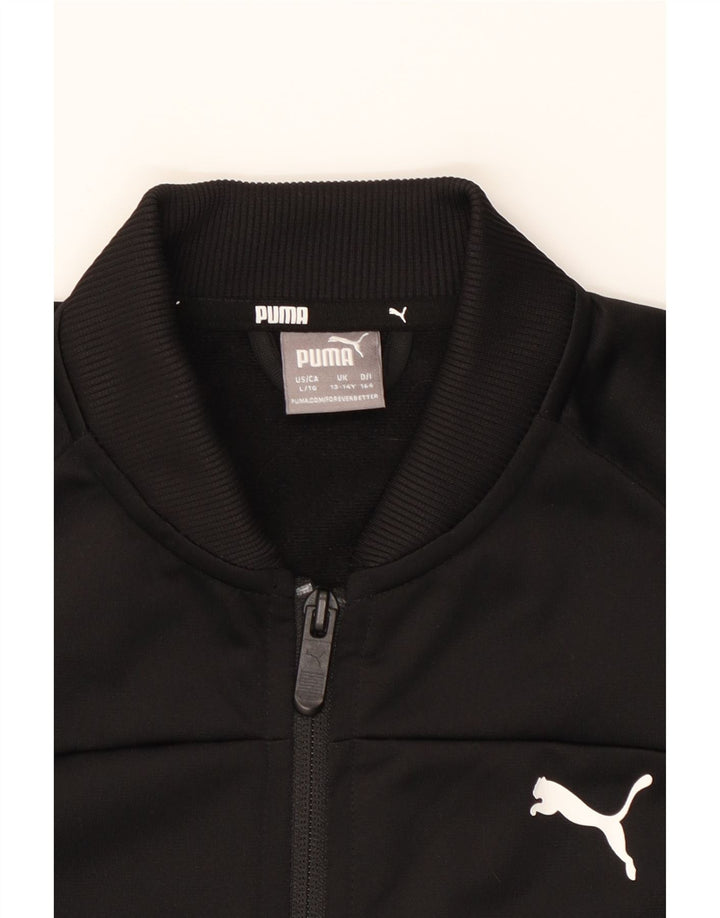 PUMA Boys Tracksuit Top Jacket 13-14 Years Black Polyester Vintage Puma and Second-Hand Puma from Messina Hembry 