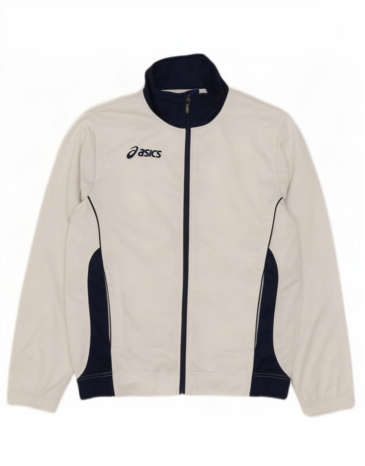 Asics Hombre Chándal Top Jacket Small Blanco Colorblock Poliéster