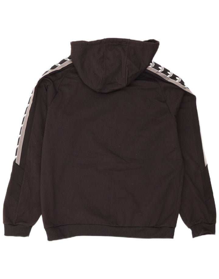 Adidas Mens Graphic Hoodie Jumper Medium Black Colourblock Polyester