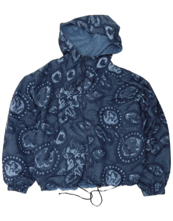 Vintage Mens Loose Fit Graphic Reversible Jacket UK 38 Medium Blue Floral
