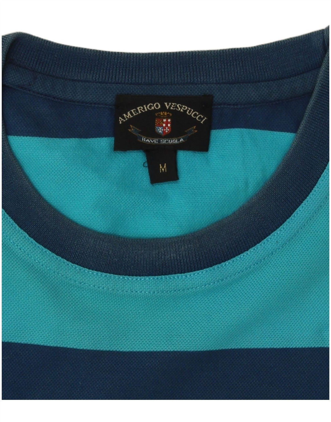 AMERIGO VESPUCCI Herre T-shirt Top Medium Blå Stribet