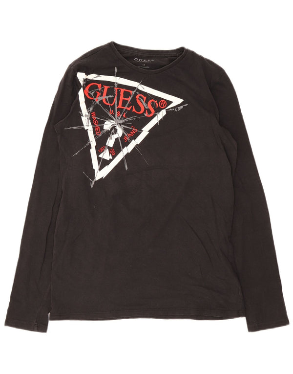 Guess Boys Grafisk Top Langærmet 15-16 År Sort