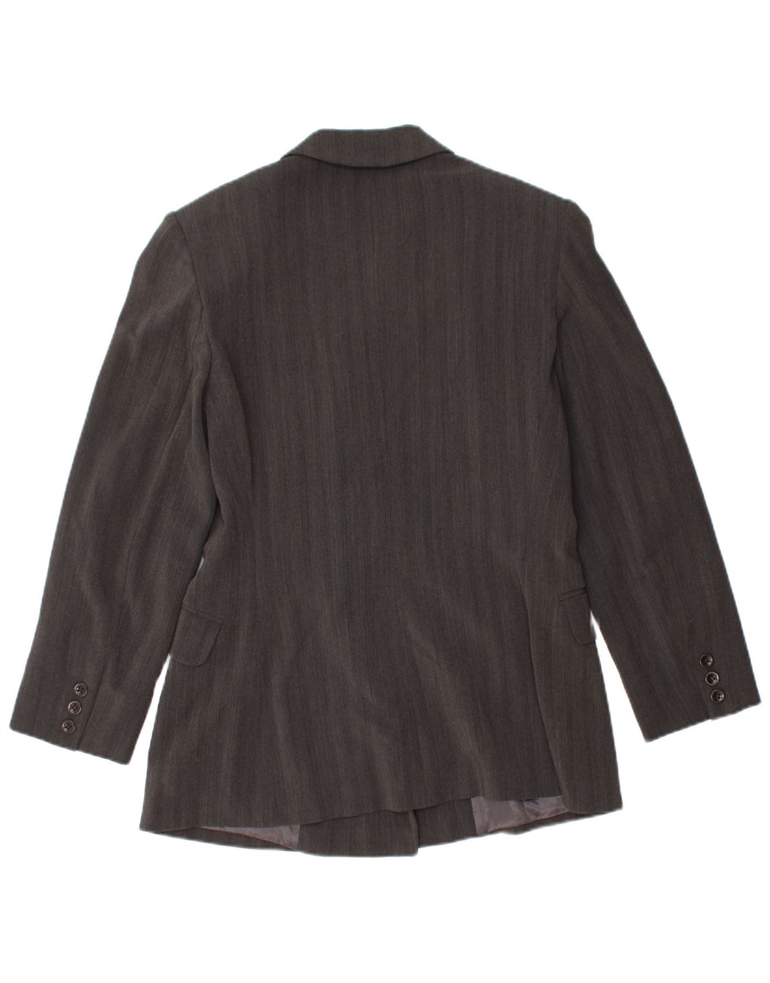 Sportmax Damen Zweireihige Blazerjacke UK 12 Mittelgrau gestreift