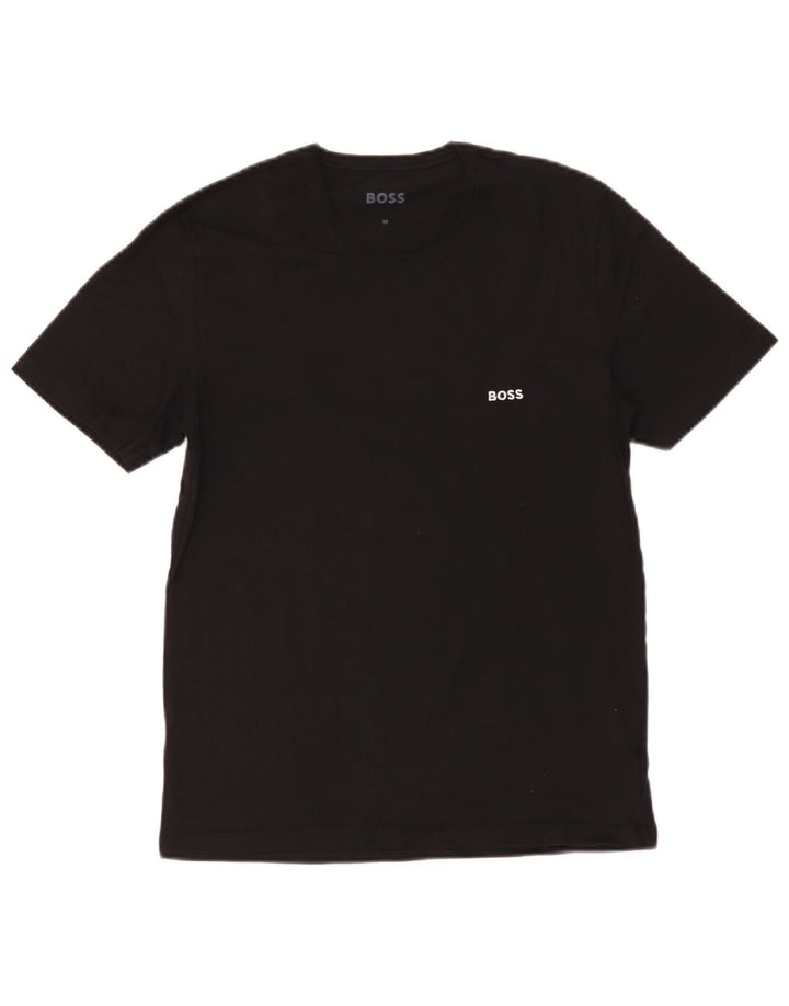 Hugo Boss Mens T-Shirt Top Medium Black Cotton