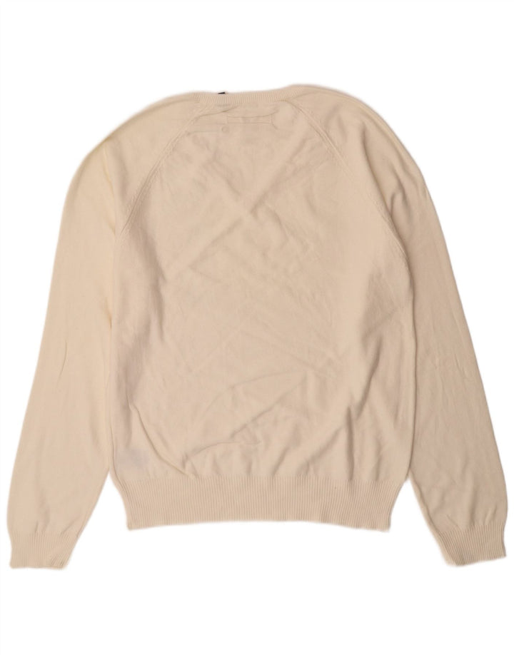Suéter masculino WRANGLER com decote em V XL de algodão branco
