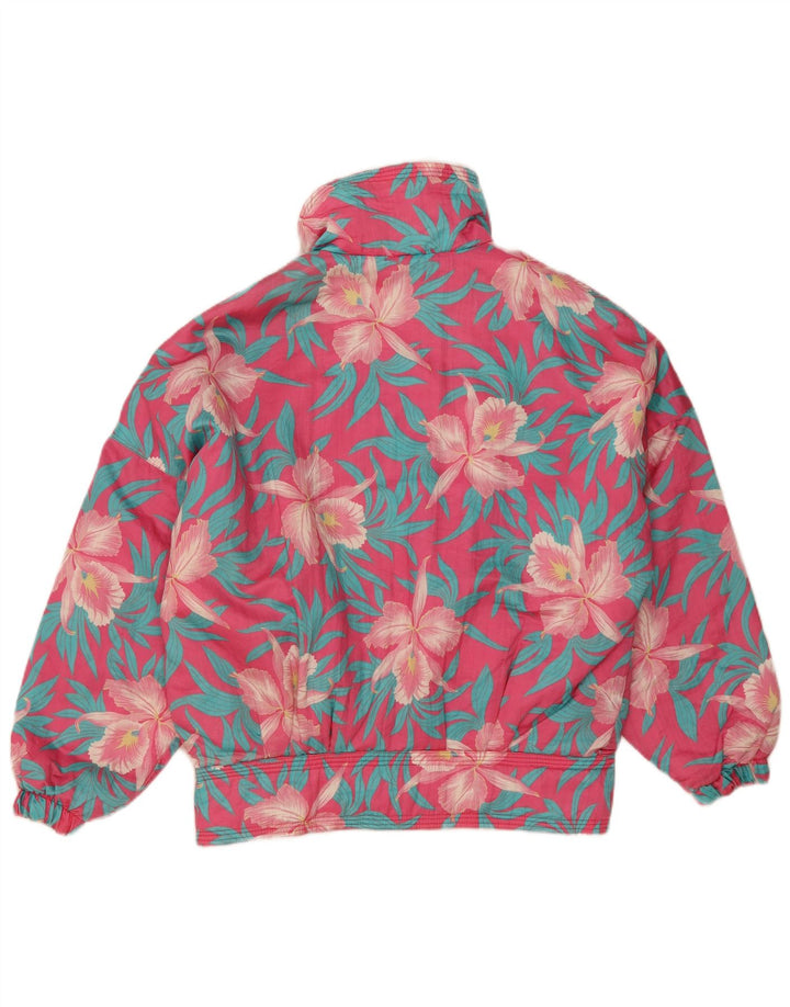 Peralp Womens Windproof Oversized Ski Jacket IT 38 XS Pink Floral Polyester