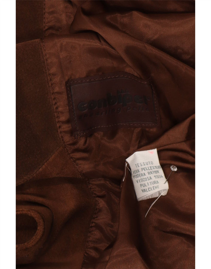Soprabito da donna in pelle scamosciata Conbipel UK 18 XL in pelle marrone