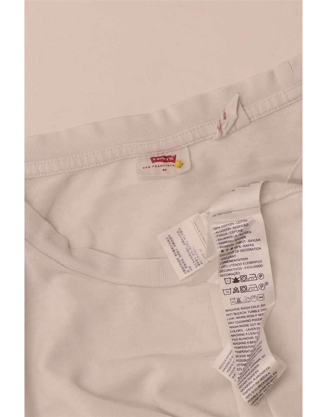Levi's Womens T-Shirt Top UK 14 Medium White Cotton