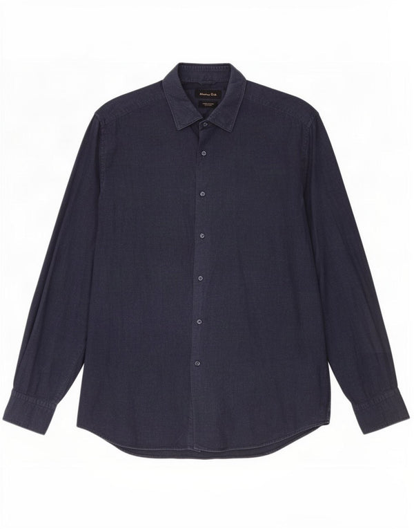 Massimo Dutti Chemise Homme XL Bleu Marine Coton