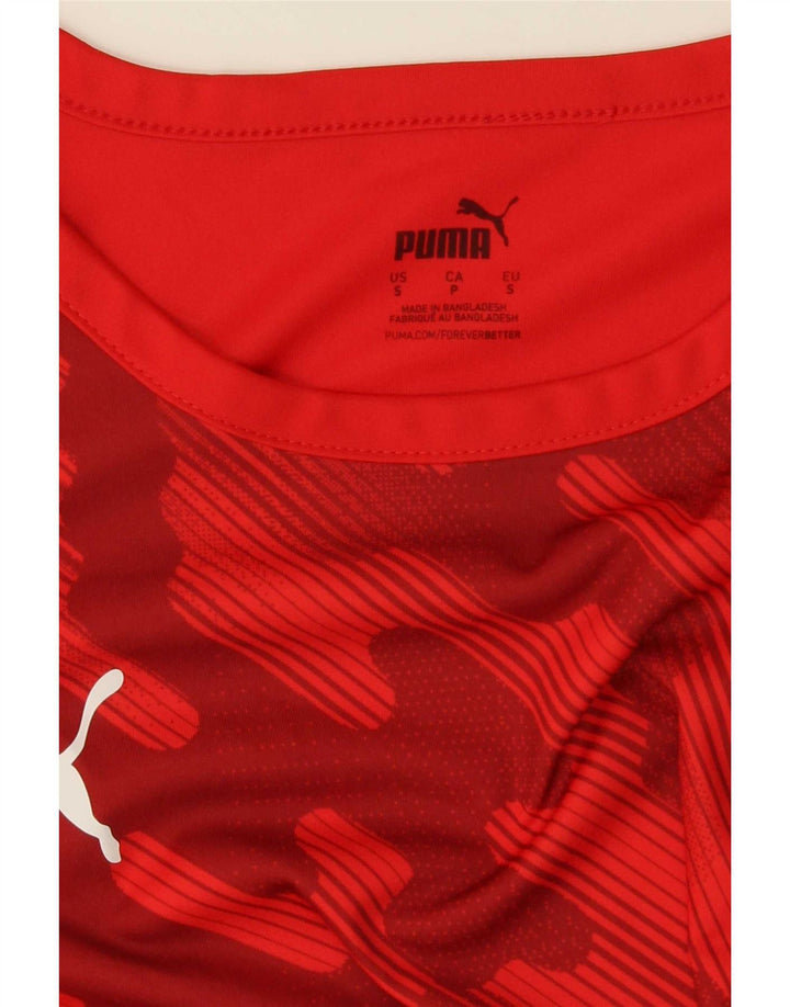 Puma Mens T-Shirt Top Small Red Geometric