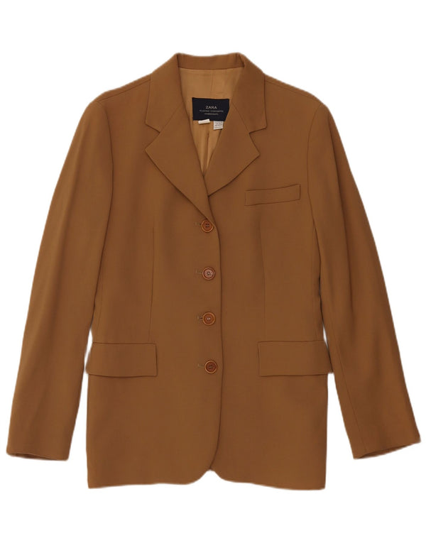 Zara Womens 4 Button Blazer Jacket EU 40 Medium Brown Wool