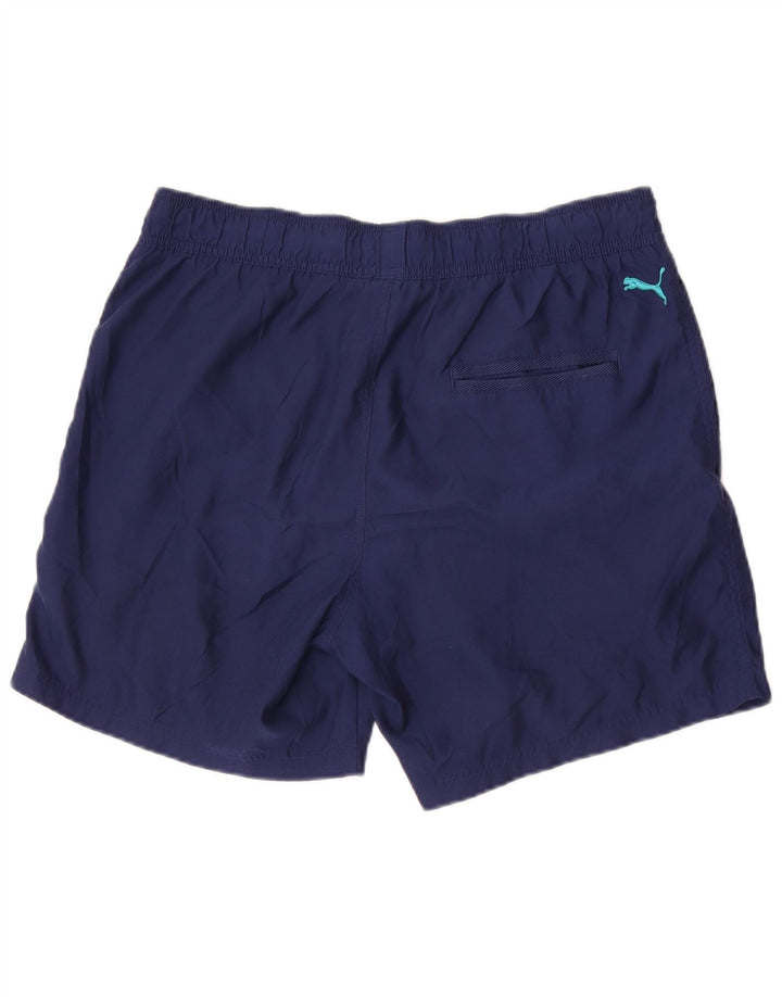 Pantaloncini sportivi grafici da uomo Puma Large in poliestere blu navy
