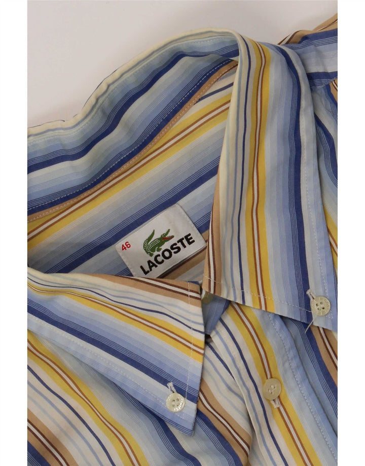 Lacoste Mens Short Sleeve Shirt Size 46 2XL Multicoloured Striped