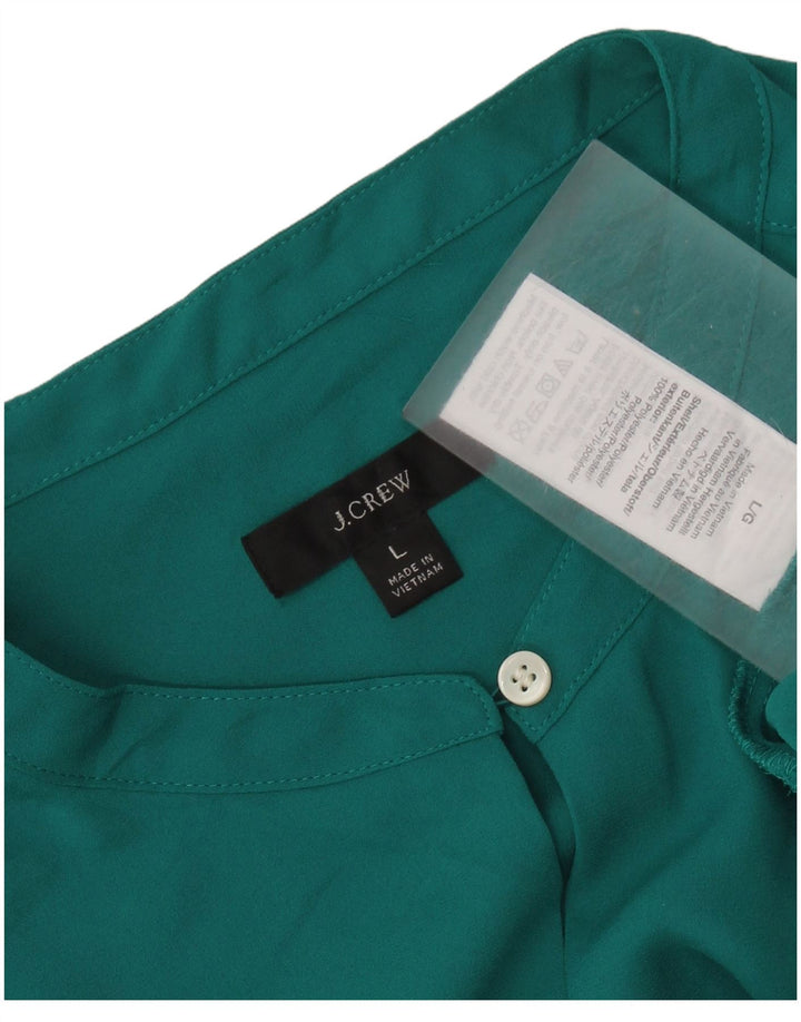 J. Crew Womens Blouse Top UK 16 Large Green Polyester