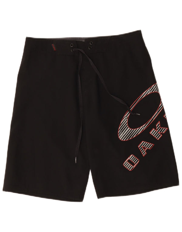 Pantaloncini da bagno grafici da uomo Oakley medi neri