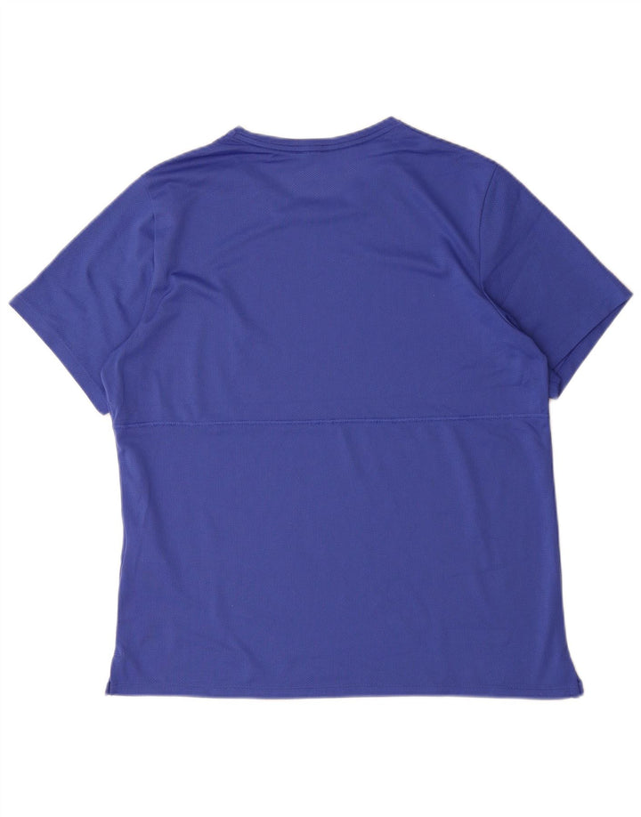 Nike Herren Dri Fit T-Shirt Top Large Blau Polyester