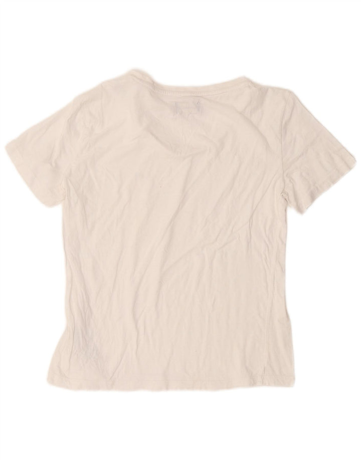 GAS Womens T-Shirt Top UK 12 Medium White Cotton