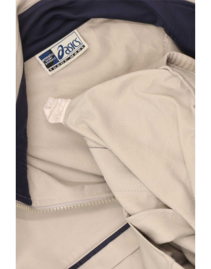 Asics Mens Tracksuit Top Jacket Médio Cinza Colourblock Poliéster
