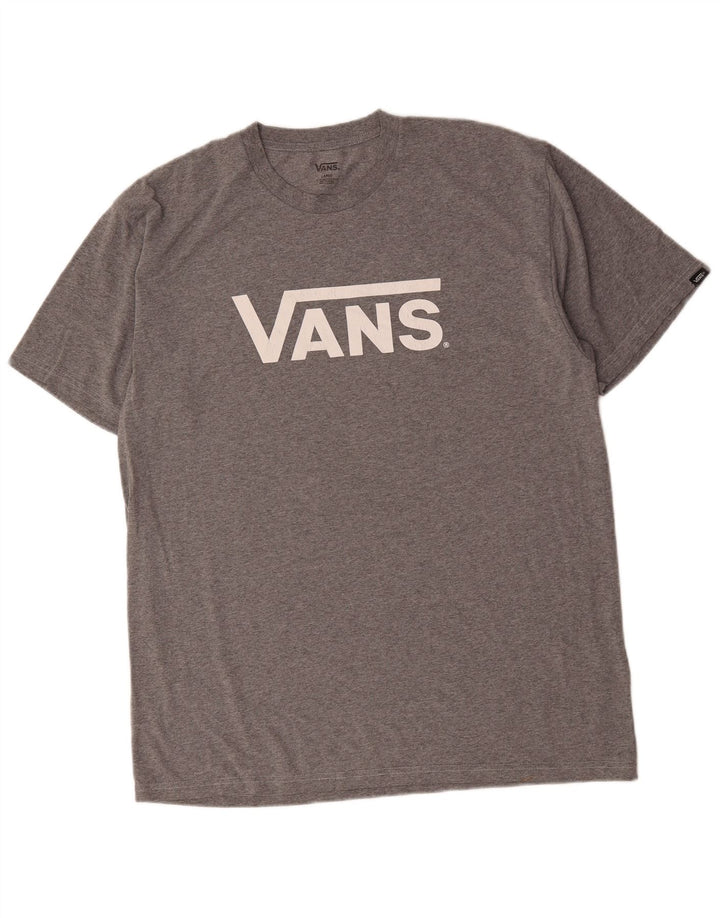 Vans Mens Graphic T-Shirt Top Large Grey Cotton
