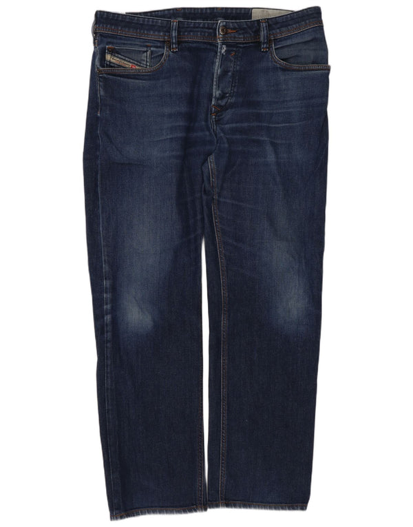 Diesel Mens Waykee Regular Straight Jeans W34 L28 Blue Cotton