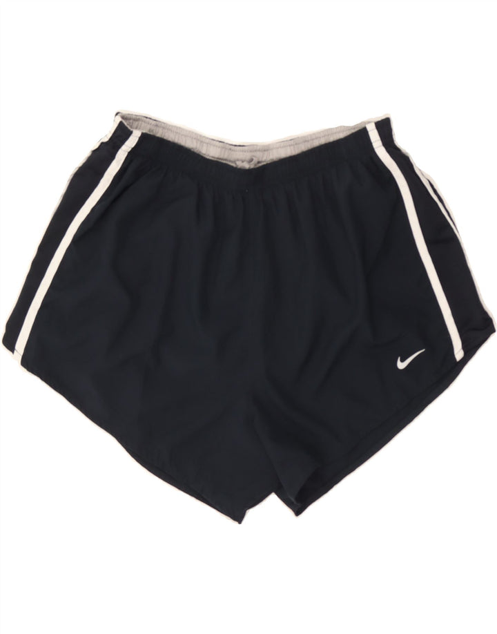 NIKE Womens Sport Shorts UK 14 Large Navy Blue Polyester Vintage Nike and Second-Hand Nike from Messina Hembry 