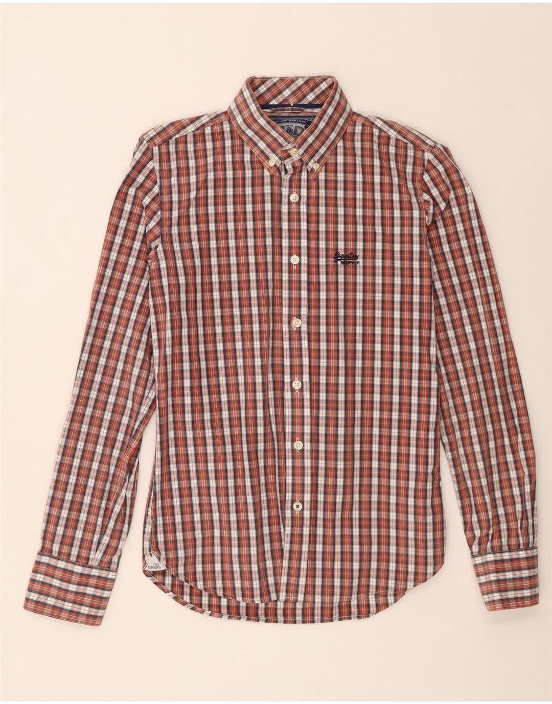 Superdry Mens Shirt Medium Multicoloured Check Cotton