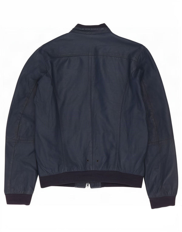 ESPADA. 6.6.44 Jaqueta masculina de couro bomber IT 52 grande azul marinho