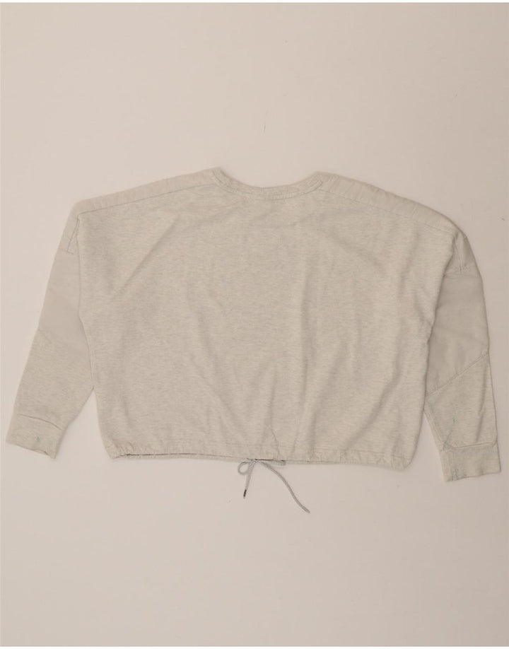 PUMA Womens Oversized Crop Sweatshirt Jumper UK 10 Small Grey Cotton Vintage Puma and Second-Hand Puma from Messina Hembry 