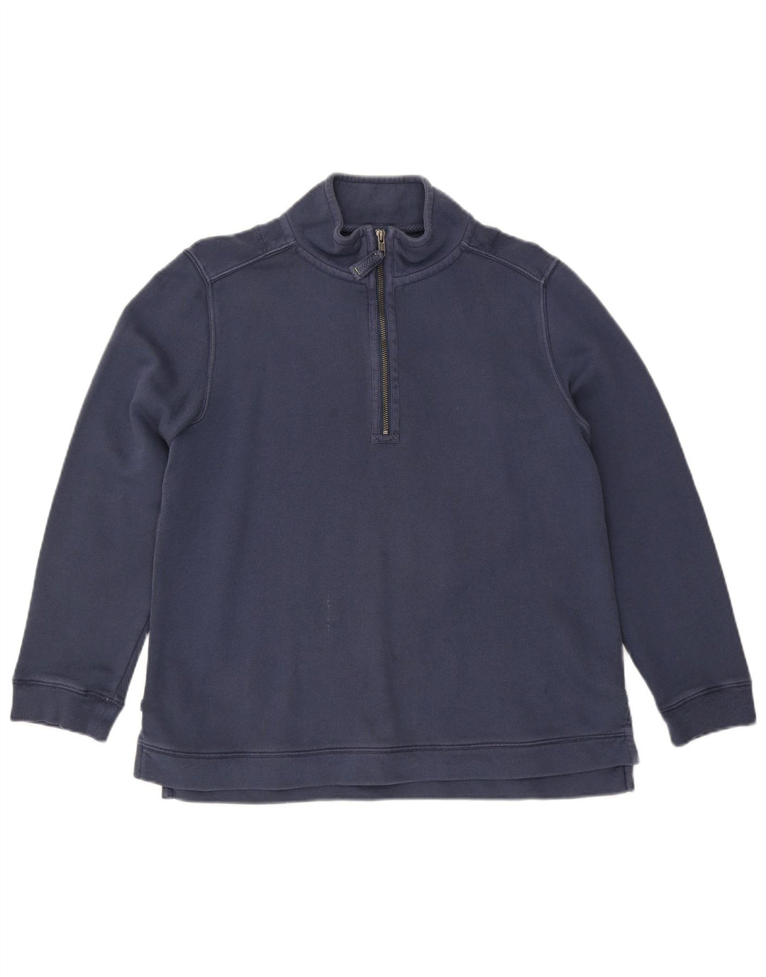 WHITE STUFF Womens Zip Neck Sweatshirt Jumper UK 14 Large  Navy Blue