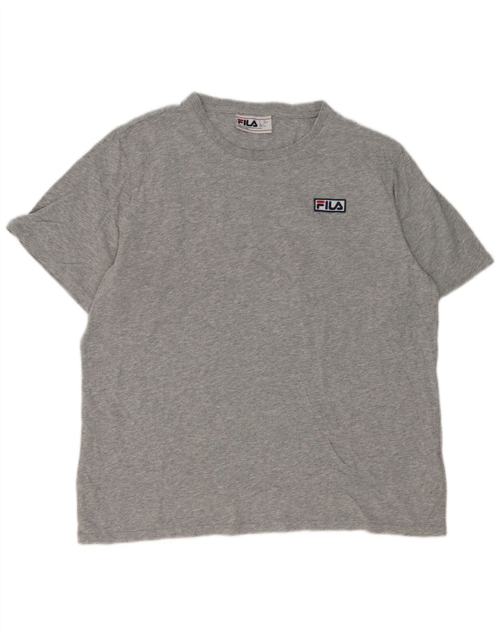 Fila Herre T-Shirt Top Stor Grå Flecked Bomuld