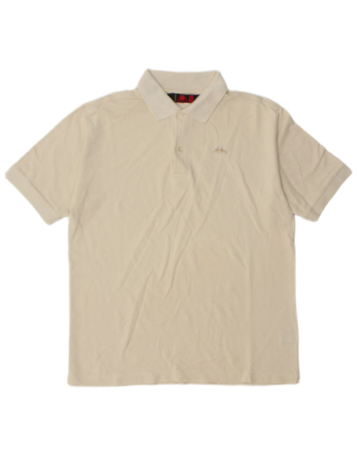 Kappa Mens Polo Shirt Medium Off White Cotton