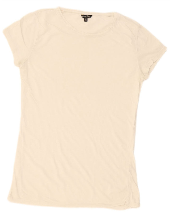 Massimo Dutti Womens T-Shirt Top UK 10 Small Off White