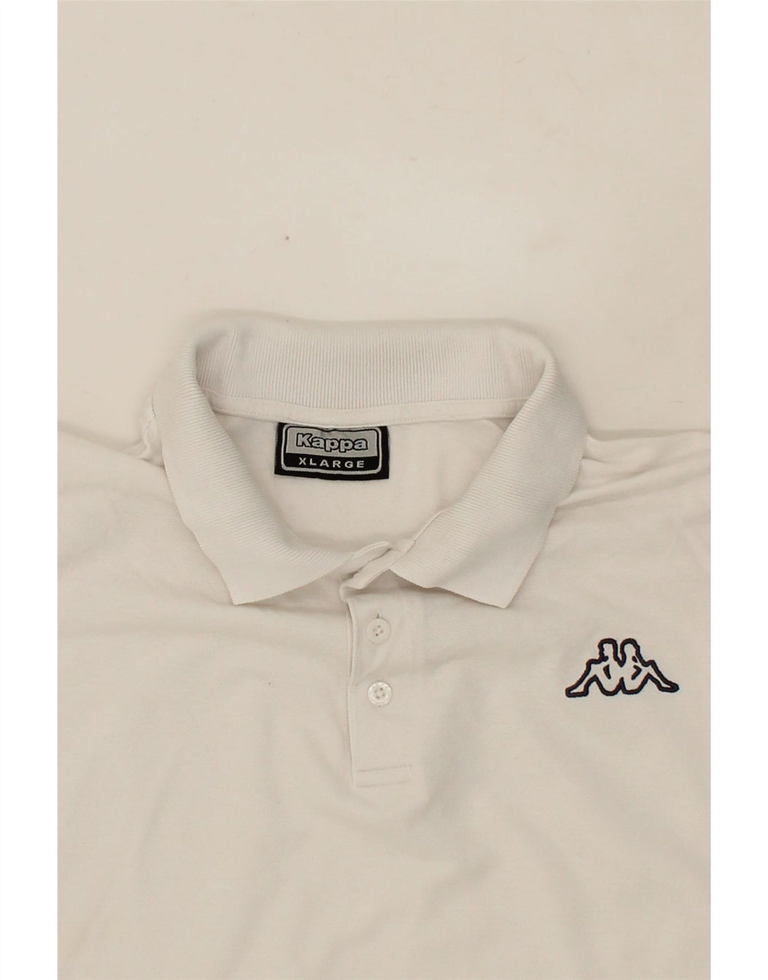 KAPPA Mens Polo Shirt XL White Cotton Vintage Kappa and Second-Hand Kappa from Messina Hembry 