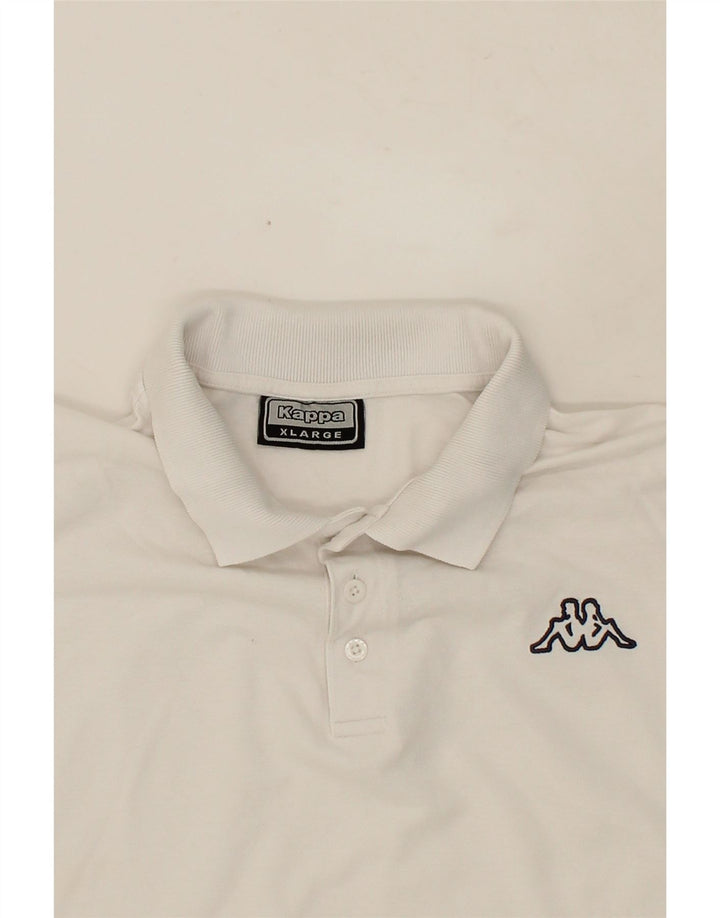 KAPPA Mens Polo Shirt XL White Cotton Vintage Kappa and Second-Hand Kappa from Messina Hembry 