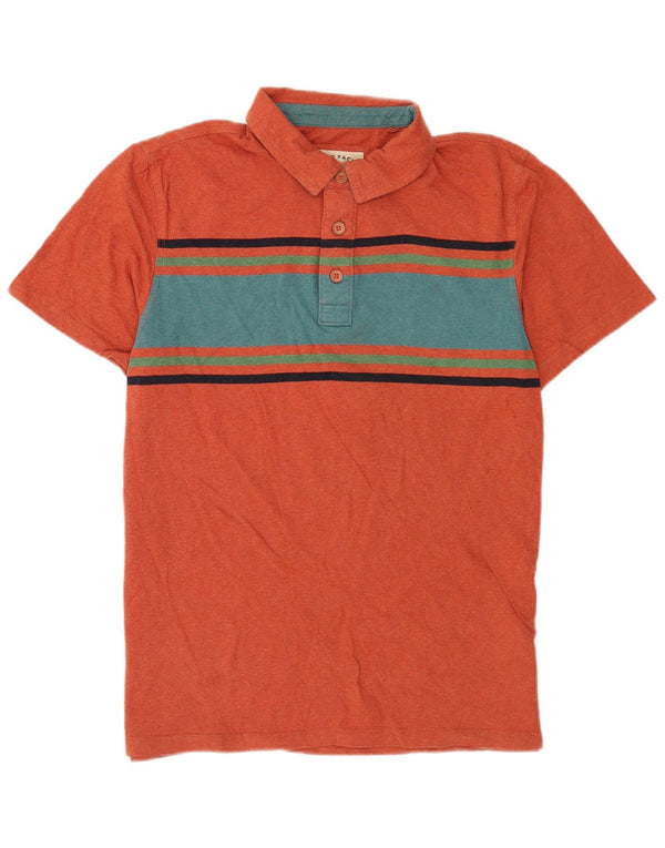Fat Face Polo Homme Large Orange Colourblock Coton