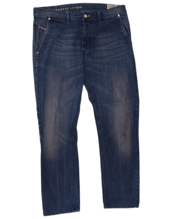 Diesel Mens Kakee Carrot Slim Jeans W34 L29 Azul Algodão