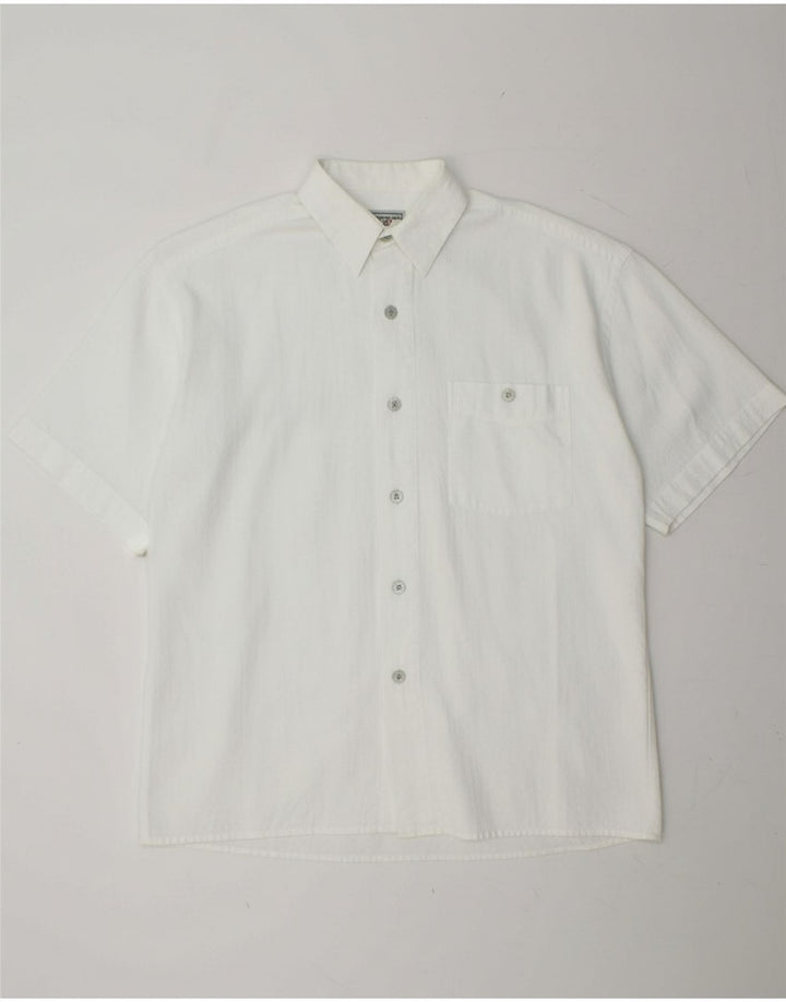 RUDNICK Mens Short Sleeve Shirt Size 40 Medium White