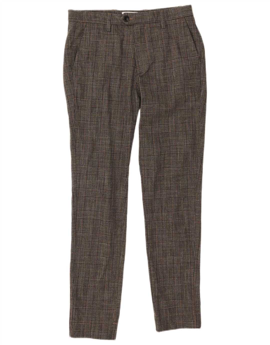 Jack & Jones Mens Slim Suit Trousers W30 L32 Grey Check Polyester