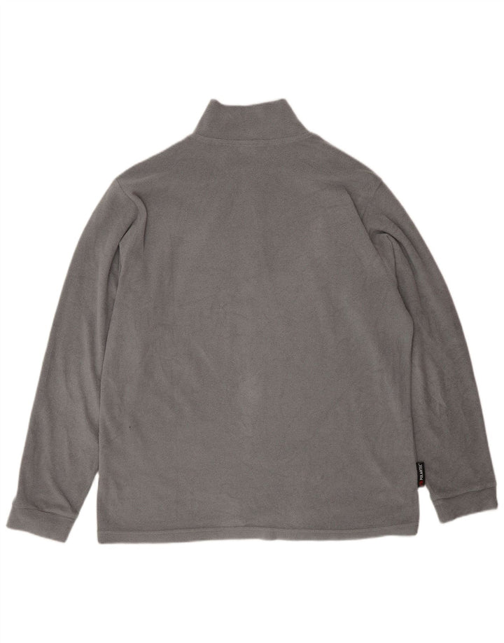 Invicta Mens Zip Neck Fleece Jumper Large Grey Polyester