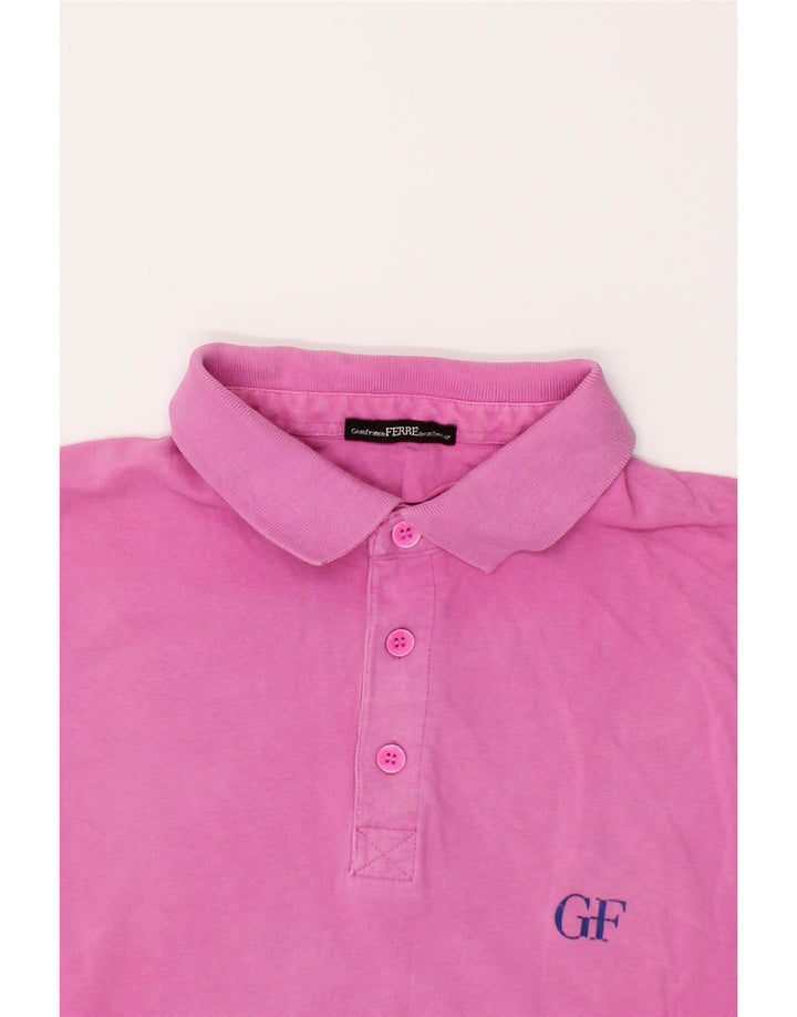 GIANFRANCO FERRE Mens Polo Shirt Medium Pink Cotton Vintage Gianfranco Ferre and Second-Hand Gianfranco Ferre from Messina Hembry 