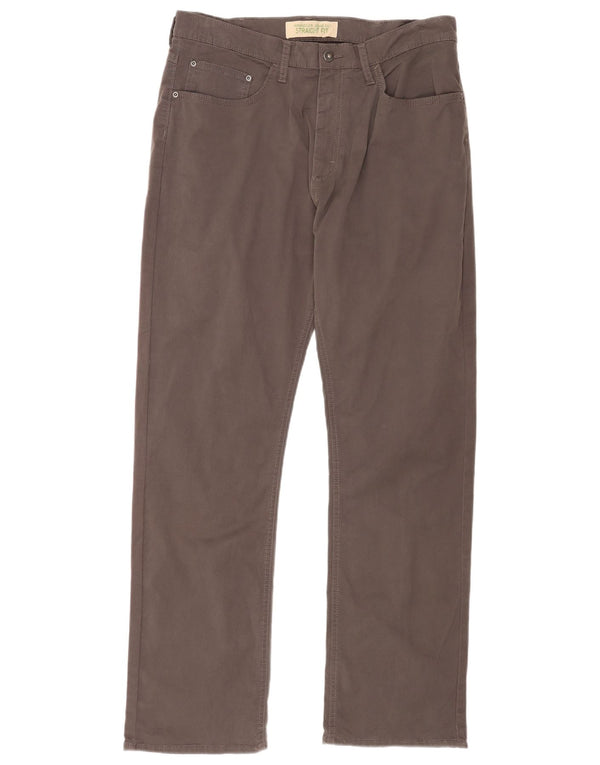 Wrangler Herren gerade Freizeithose W34 L32 graue Baumwolle