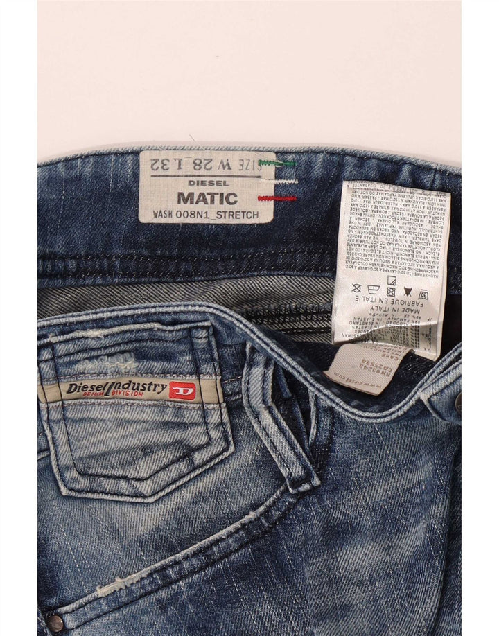 Diesel Womens Matic Distressed Slim Jeans W28 L32 Blue Cotton